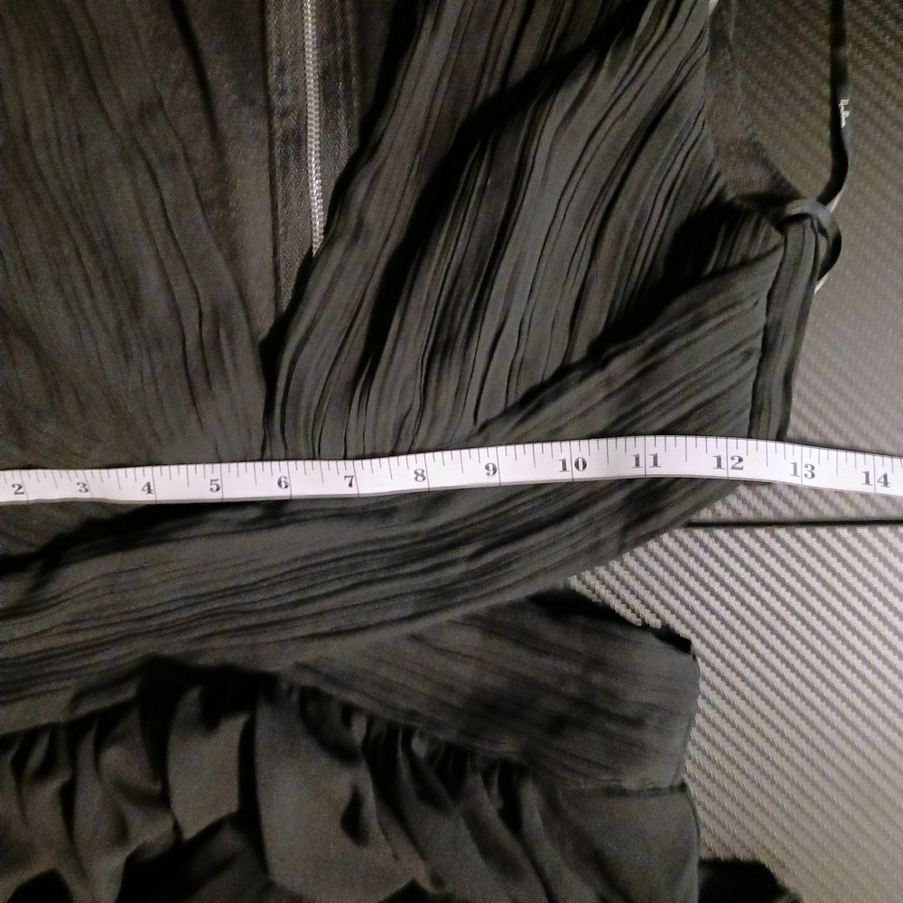 NWT‎ Lulus Vivid Imagination Black Cutout Maxi Dress XS Pleated V-Neck Formal - Picture 10 of 12